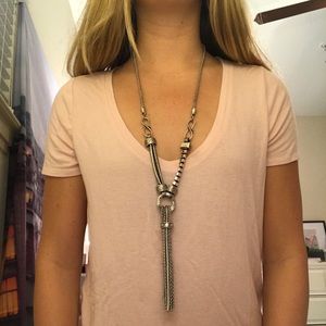 Long pendant statement necklace